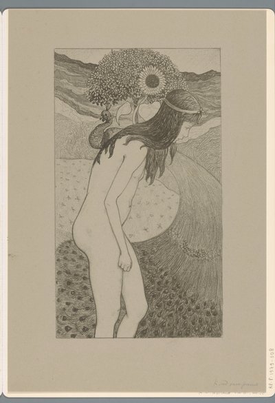 Barn med påfågel (titel på objekt) av Richard Nicolaüs Roland Holst