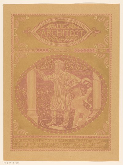 Omslagsdesign för: De Architect, 1911 av Richard Nicolaüs Roland Holst
