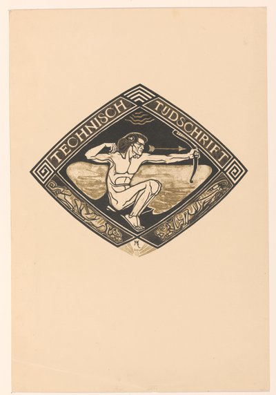 Omslagsdesign för: Technische Tijdschrift, 1914 av Richard Nicolaüs Roland Holst