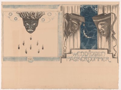 Omslagsdesign för: Wendingen, Mask Issue, 1920 av Richard Nicolaüs Roland Holst