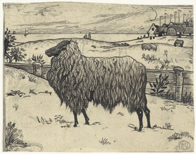 Får i ett kustlandskap av Richard Nicolaüs Roland Holst