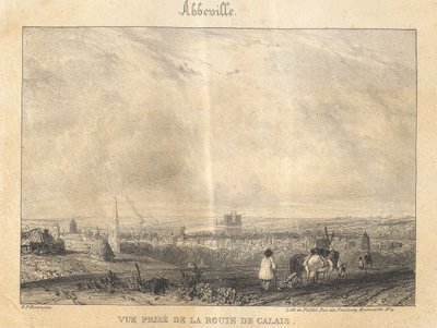 Abbeville - Utsikt tagen, från vägen till Calais av Richard Parkes Bonington