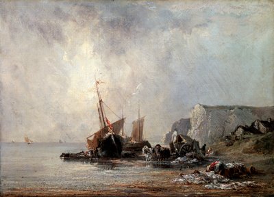 Båtar vid Normandies kust, 1823. av Richard Parkes Bonington