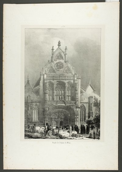 Fasaden på kyrkan i Brou av Richard Parkes Bonington