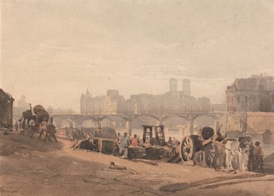 Île de la Cité av Richard Parkes Bonington