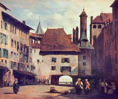 Place du Molard, ca 1830 av Richard Parkes Bonington