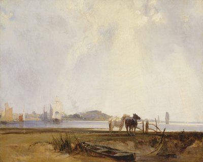 Landskap nära Quilleboeuf, Frankrike, ca 1824-25 (olja på duk) av Richard Parkes Bonington