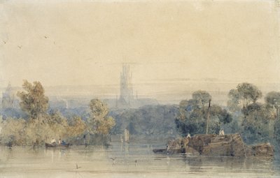 Near Boston, Lincolnshire (grafit  akvarell på papper) av Richard Parkes Bonington