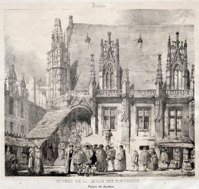 Rouen: Ingången till Salle des Pas Perdus, Palais du Justice, 1824. av Richard Parkes Bonington