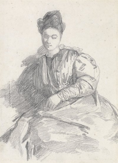 Studie av en sittande kvinna (grafit på papper) av Richard Parkes Bonington
