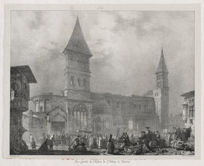 Pittoreska och romantiska resor i det antika Frankrike, Franche-Comté: Tournus Abbey Church av Richard Parkes Bonington