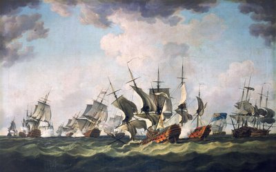 Slaget vid Quiberonbukten, 20 november 1759 (oljemålning) av Richard Paton