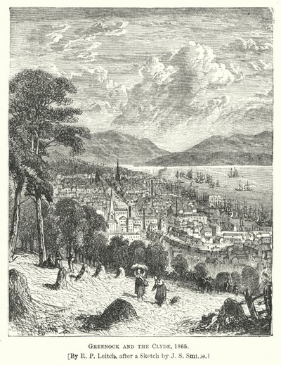 Greenock and the Clyde av Richard Principal (after) Leitch
