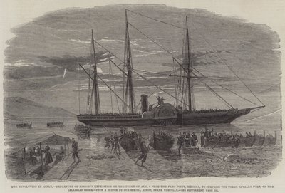 Revolutionen på Sicilien, Missoris expeditions avgång natten den 8 augusti från Faro Point, Messina, för att överraska Torre Cavallo Fort, på den kalabriska stranden av Richard Principal Leitch