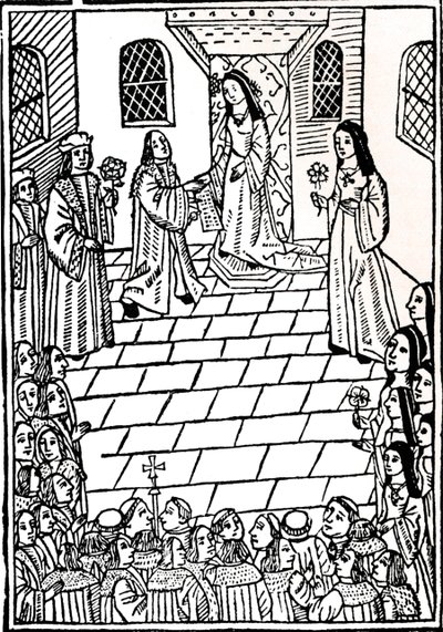 Äktenskapsfördrag mellan Charles V och prinsessan Mary Tudor, c1508. av Richard Pynson