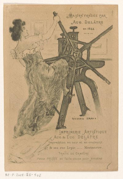 Visitkort från tryckerierna Auguste och Eugène Delâtre i Paris av Richard Ranft