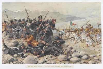 Den sista läktaren för 44:e East Essex Regiment vid Gandamuk av Richard Simkin