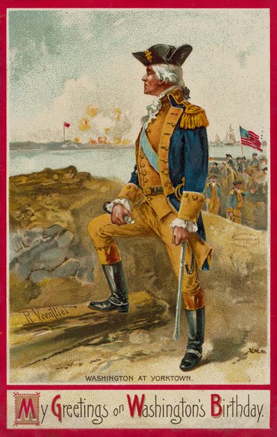 George Washington vid Yorktown (chromolitho) av Richard Veenfliet