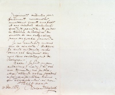 Handskrivet brev från Richard Wagner till Luigi Mancinelli, 10 december av Richard Wagner