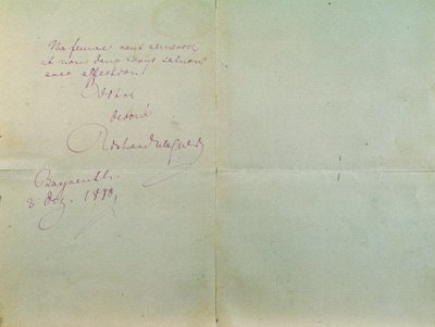 Handskrivet brev från Richard Wagner till Luigi Mancinelli, 3 december av Richard Wagner