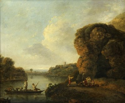 On the Banks of the River (olja på duk) av Richard Wilson