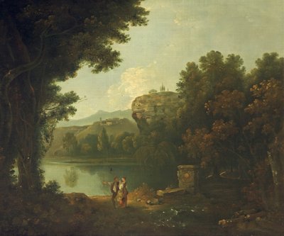 På Tibern nära Rom (olja på duk) av Richard Wilson