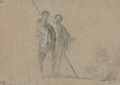 Studie av figurer för "A View of the Campagna" av Richard Wilson