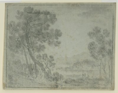 Utsikt i Italien (svart krita på papper) av Richard Wilson
