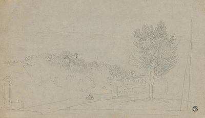 Vy över Wilson House and Gardens (recto); Utsikt över Wilson House and Gardens (verso) av Richard Wilson