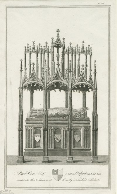 Lichfield Cathedral - Monument till biskop Blythe: gravyr, nd [1762-1798] (tryck) av Richard Woollett Basire