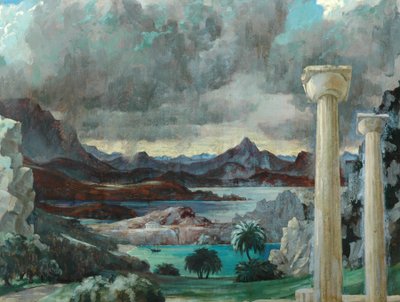 Storm över Grekland (olja på duk) av Richard Wyndham