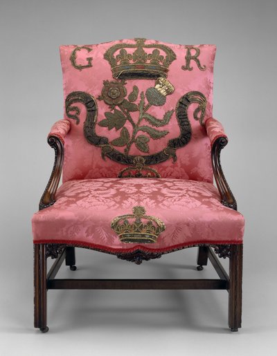 Fåtölj, ca 1750 (mahogny & klädsel) av Richard and Elwick Edward (attr. to) Wright