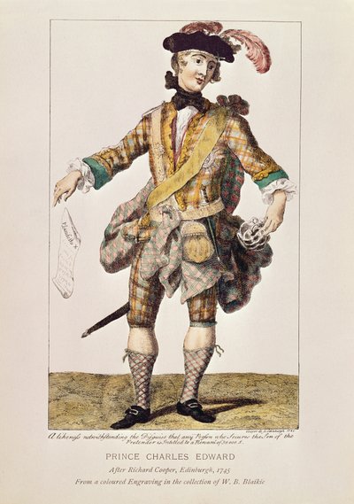 Satiriskt tryck i form av en "Efterlyst affisch" för prins Charles Edward Stuart, 1745 (färgad gravyr) av Richard, the Elder Cooper