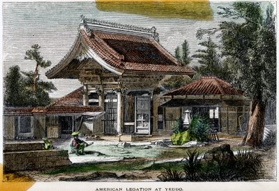Amerikansk legation vid Yeddo Edo, Japan, 1800-talet av Richardson