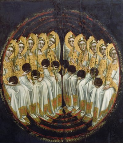 Sittande änglar med klot i sina händer, c.1348-54 av Ridolfo di Arpo Guariento