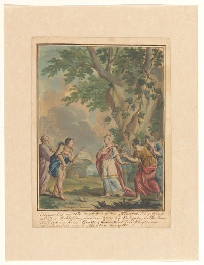 Telemachus och Mentor anländer till nymfen Calypso Telemachus-serien (serietitel) av Rienk Keyert