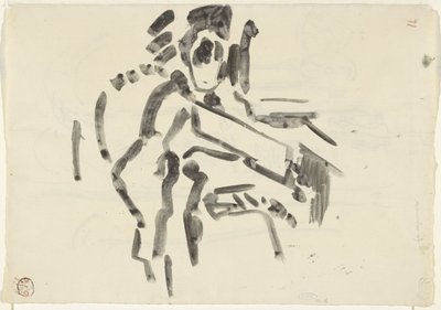 Skiss av en sittande figur av Rik Wouters