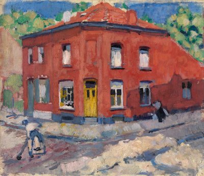 The Red House, Late Snow (olja på duk) av Rik Wouters