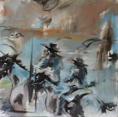Blue Riders Overlap, 2015 (akvarell) av Rob D Davies