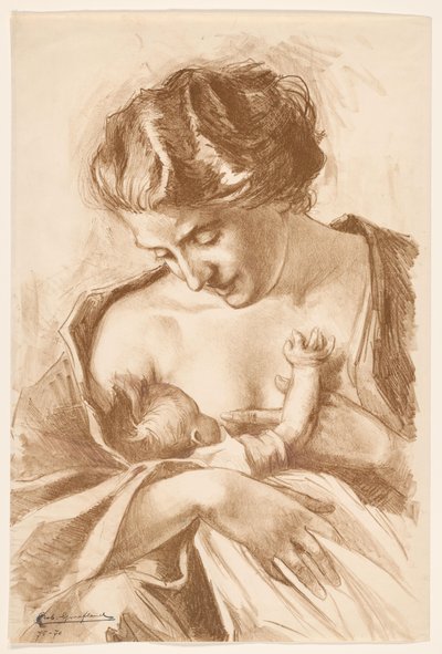 Mamma med barn av Rob Graafland (signed by artist)