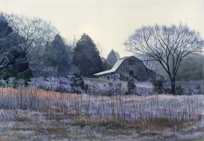 Frosty Morning, 2020 (akvarell på papper) av Rob Wood