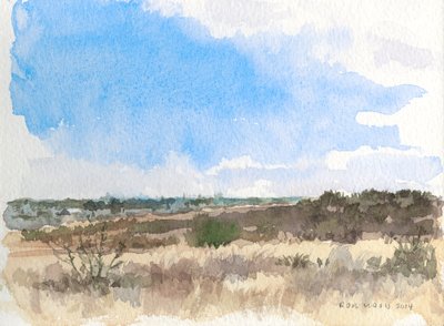 Vinter på prärien, 2014 (akvarell på papper) av Rob Wood