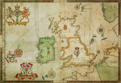 Den spanska armadans färdväg genom Engelska kanalen, in i Nordsjön, runt norra Skottland och in i Atlanten för att återvända till Spanien av Robert (after) Adams