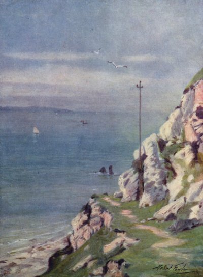 En vandringsled på Great Orme (färg litho) av Robert (after) Fowler