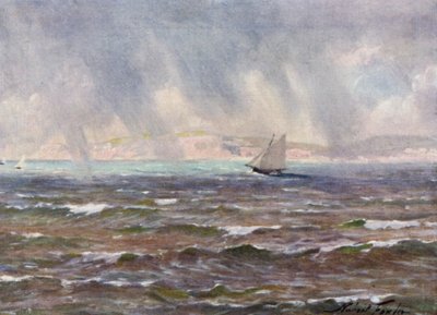 A Sudden Squall, Cardigan Bay (färg litho) av Robert (after) Fowler