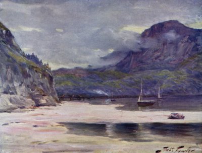 Barmouth Bridge (färg litho) av Robert (after) Fowler