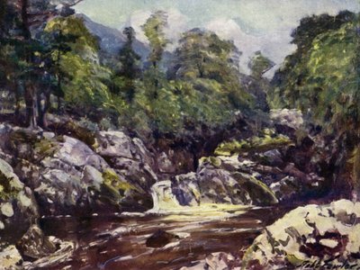 I Lledr-dalen (färg litho) av Robert (after) Fowler