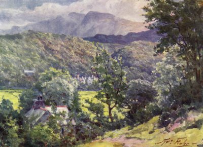 In the Woods, Farchynys, Barmouth Estuary (färg litho) av Robert (after) Fowler
