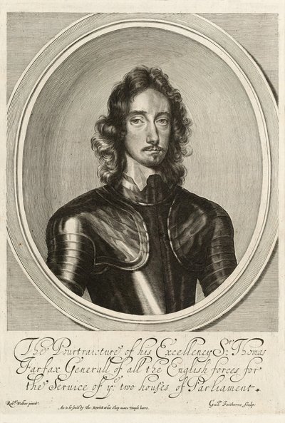 Sir Thomas Fairfax, ca 1645 (gravyr) av Robert (after) Walker