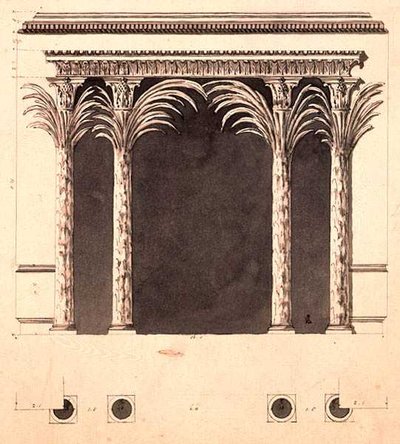 Design för en alkov (penna & bläck och tvätt) av Robert Adam